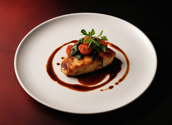 Tabakta sunumu yapılmış bir yemek